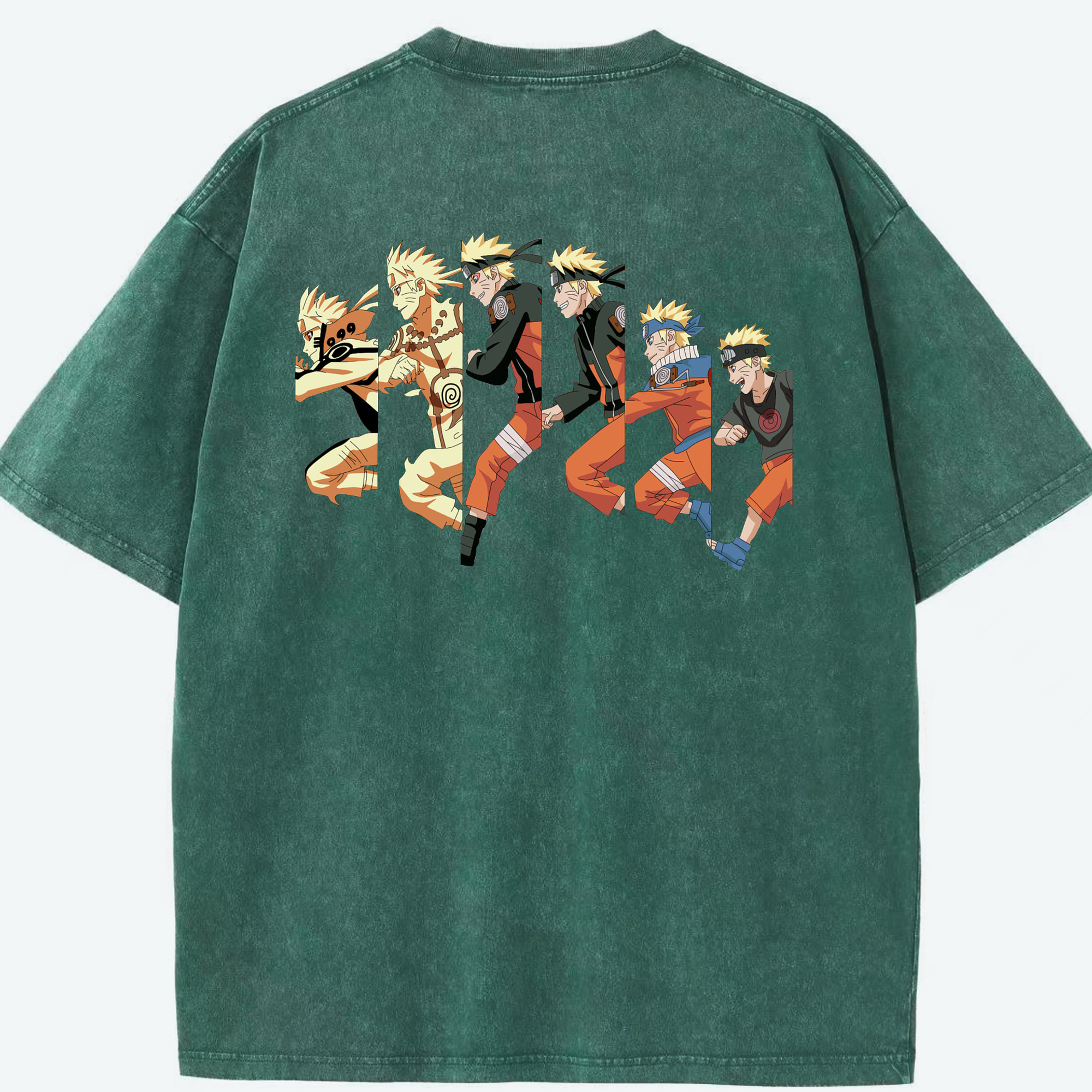 （画像用） NARUTO -ナルト- うずまき ナルト Uzumaki Naruto 綿100% ヴィンテージ風 半袖Tシャツ（背面プリント）